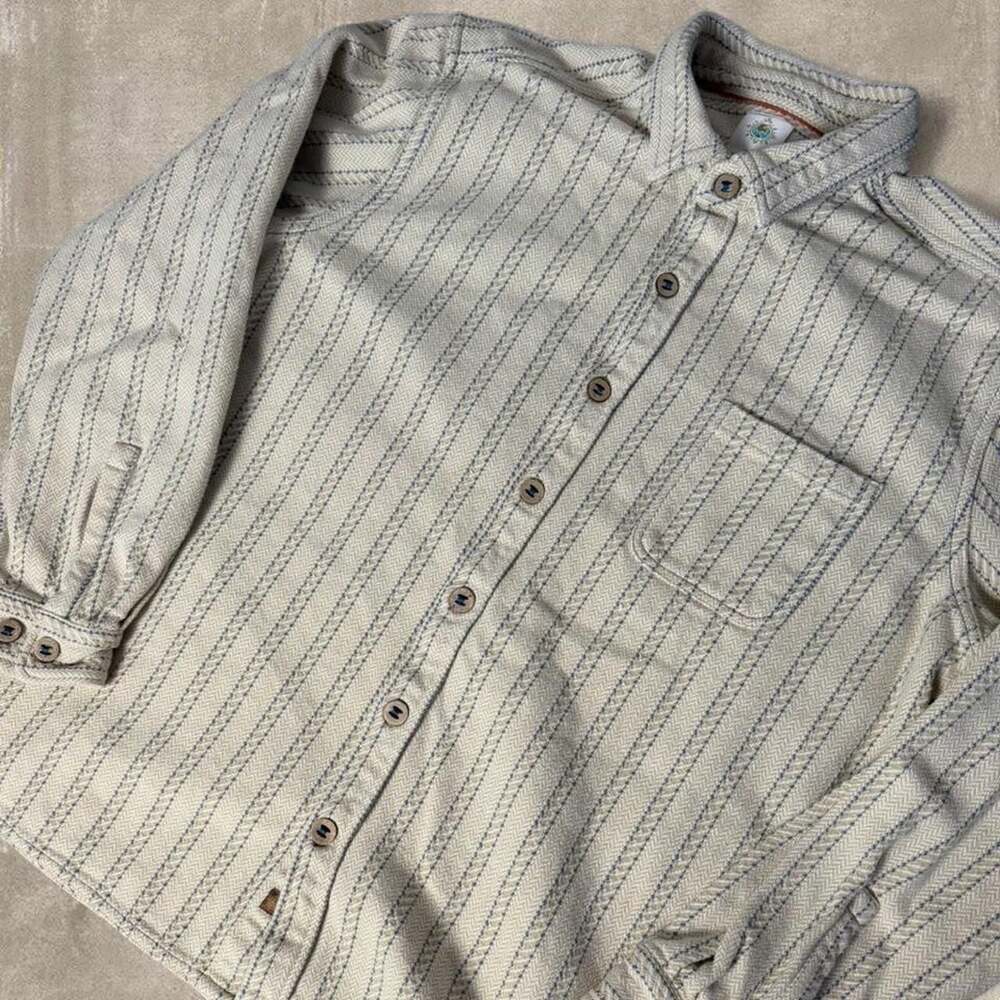 The Territory Ahead Herringbone Striped Button Up Shirt